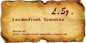 Leidenfrost Szendike névjegykártya